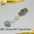 high quality level stainless steel gas air instrumentation press tube fitting